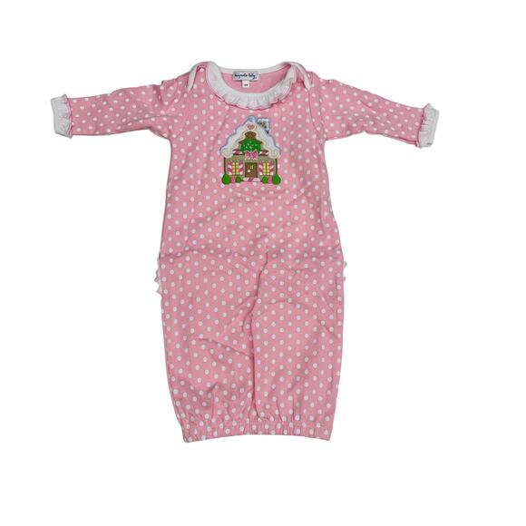 NWT Magnolia Baby NB gingerbread Ruffle Lap Gown - Picture 1 of 4